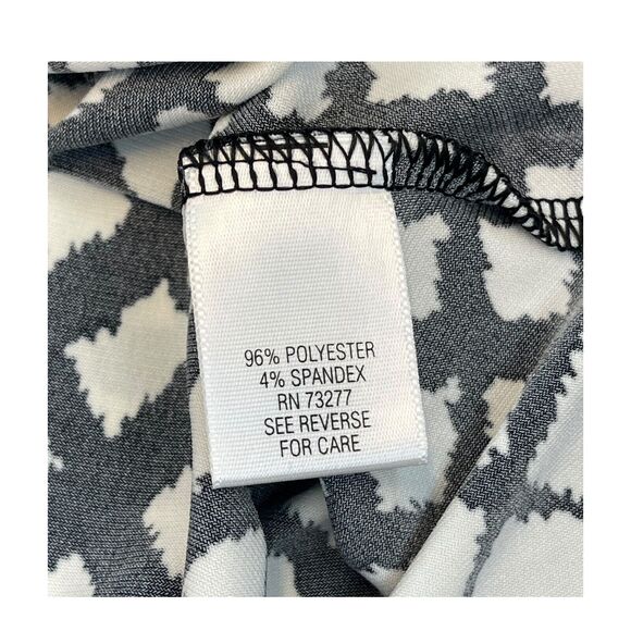 Apt. 9 Fit & Flare Dress Women Small Petite White Printed Stretch Belted Waist - Picture 4 of 9